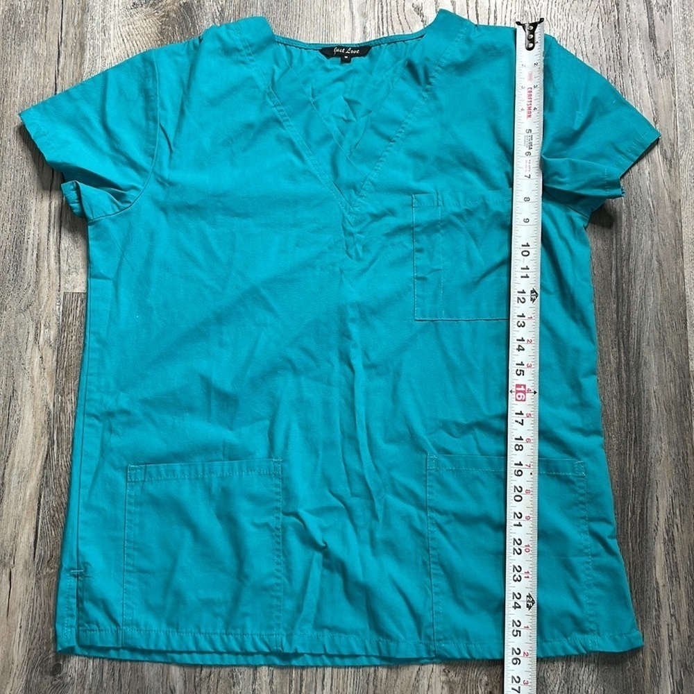 Just Love Women’s Turquoise Medical Scrub Top, size medium - Picture 6 of 8